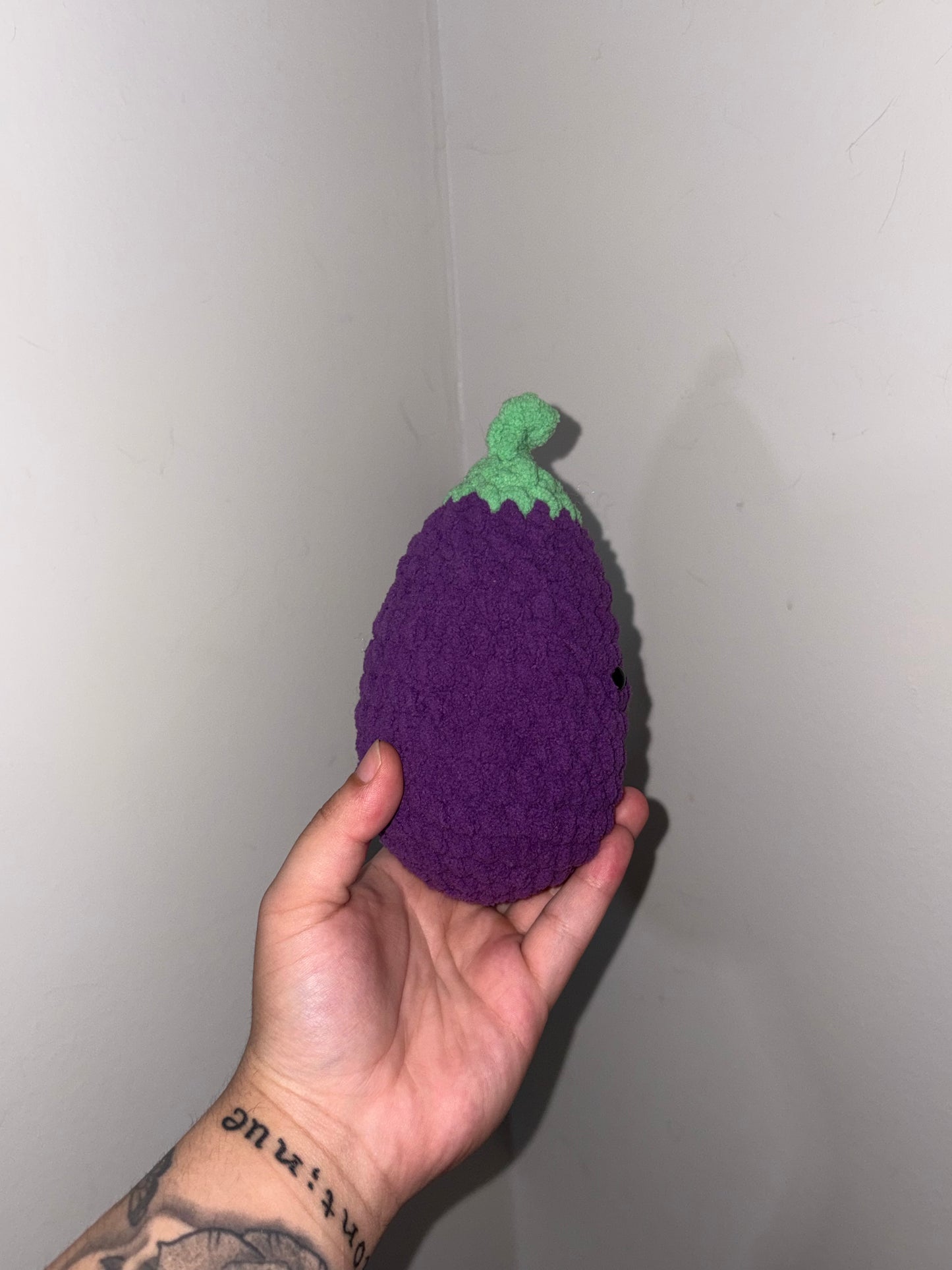 Happy Crocheted Eggplant