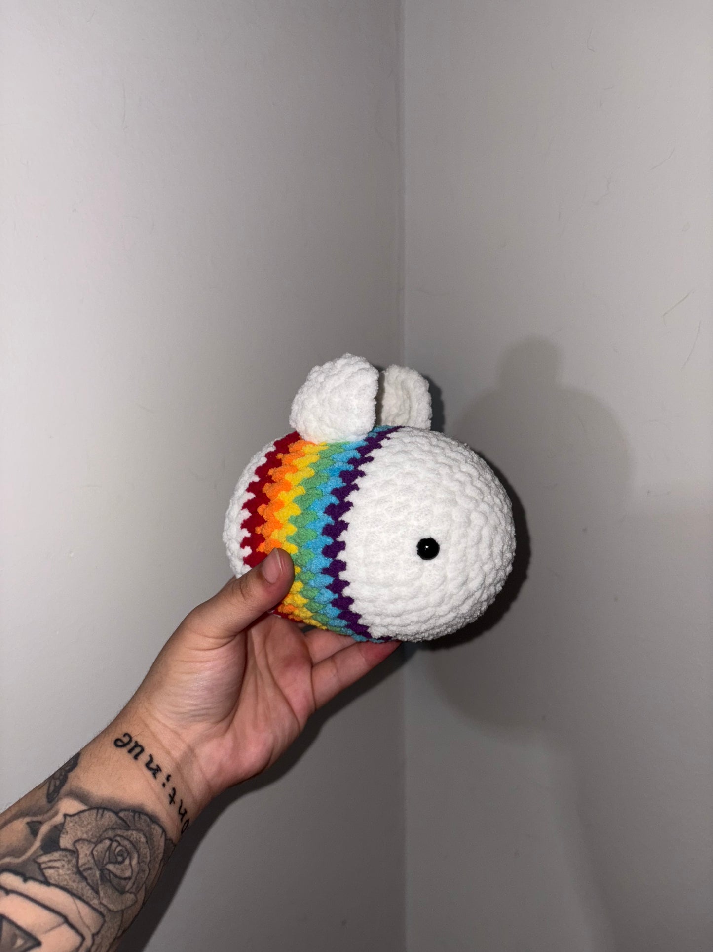 Crocheted Rainbow Bee