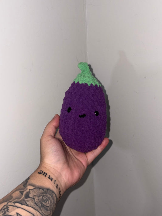 Happy Crocheted Eggplant