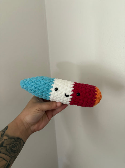 Happy Crocheted Bomb Pop Jay