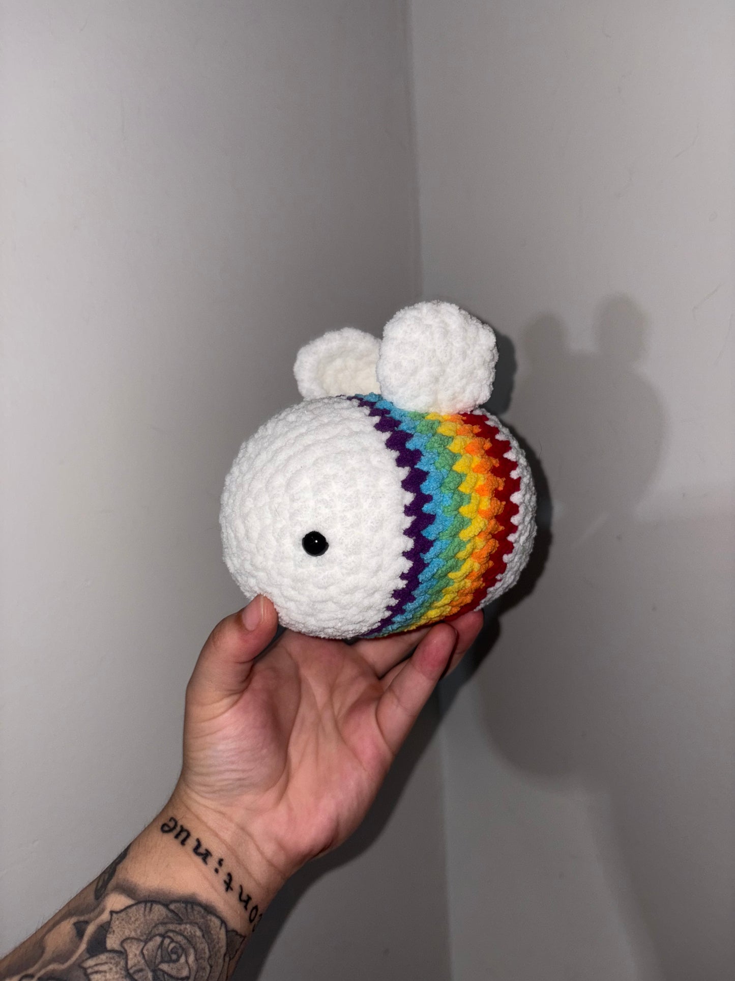Crocheted Rainbow Bee